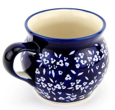 Polish Pottery Bell Shaped Mug 16 Ounces by Zaklady Boleslawiec