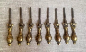 Antique c1780s Georgian Original Brass Teardrop Drawer Pulls Handles Set Of 8 - Picture 1 of 11