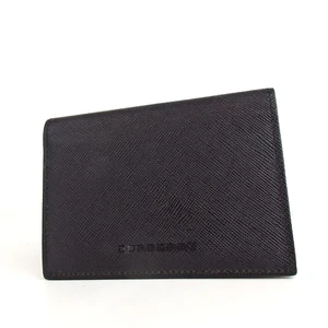 Authentic BURBERRY name card holder Card Case leather[Used] - Picture 1 of 14