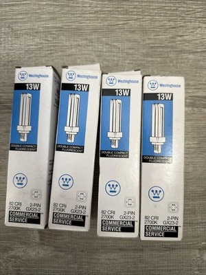 Westinghouse 37044 13W Compact Fluorescent Tube, 2700K GX23-2 Commercial, 4 Pack - Image 1 of 4