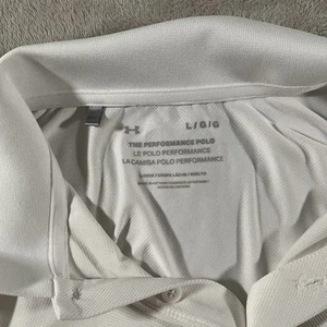 Under Armour Heatgear White Short Sleeve Performance Polyester Polo Mens Size L - Picture 1 of 6