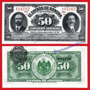 MEJICO MEXICO ESTADO DE SONORA 50 Centavos 1915 Pick S1070  SC / UNC - Imagen 1 de 1