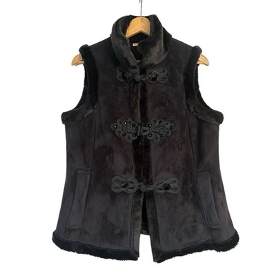 Chaleco de gamuza suave de piel sintética Coldwater Creek para mujer talla M negro gótico renacentista Foto 1 de 4
