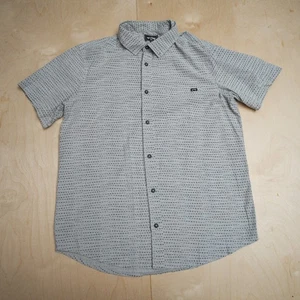 Billabong Button Up Men’s Short Sleeve Gray Collar Shirt Medium - Picture 1 of 6