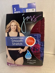Just My Size Microfiber Smooth Stretch 5 Briefs JMS Size 14 NIP - Picture 1 of 5