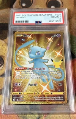 Pokemon Celebrations 2021 FA/MEW PSA 10 Gem Mint 025/025 - Image 1 of 2