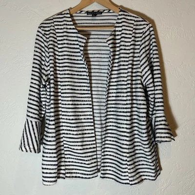 Saks Fifth Avenue в полоску открытый передний кардиган куртка Bell рукава XL опрятный - Изображение 1 из 4