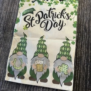 Garden Flag Gnome Saint Patrick’s Day 12x18 Yard Decor Outdoor Dwarf Cute  New - Picture 1 of 7