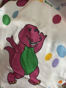 Ropa de cama vintage BARNEY doble plana púrpura dinosaurio 1992 usada estado leer* - Imagen 1 de 1