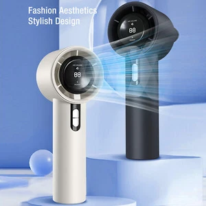 XG Portable Handheld Turbo Fan USB Rechargeable Digital Display 100 Speed Adjust - Picture 1 of 30