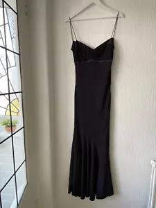 DARK GREY MAXI DRESS 8 AMANDA WAKELEY EVENING PARTY SUMMER HOLIDAY GLAM LONG - Picture 1 of 10