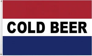 3X5Ft Advertising Flag COLD BEER Bar Restaurant Grocery Banner Man Cave Dorm - Picture 1 of 12