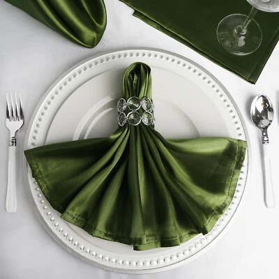 20" Satin NAPKINS Wedding Party Baby Shower Table Supply Decorations Wholesale - Image 1 of 2
