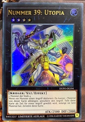 ✅ Yu-Gi-Oh! Nummer 39: Utopia DUPO-DE104 Ultra Rare Limitierte Auflage NM XYZ DE - Bild 1 von 2