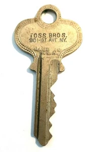 TOSS BROS 901 1st Ave. New York Independent Lock Co Key - Picture 1 of 2