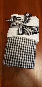 Baby Cuddle Security Car Seat Stroller Blanket Blanky Lovey Classic Black &White - Picture 1 of 2