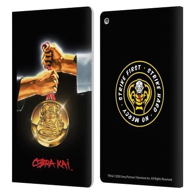 OFFICIAL COBRA KAI GRAPHICS LEATHER BOOK WALLET CASE COVER FOR AMAZON FIRE - Image 1 of 4
