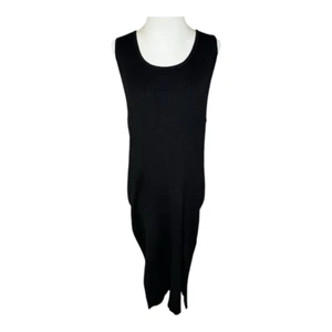 Magaschoni Women's XL Black Ribbed Sleeveless Long Stretchy Dress - Picture 1 of 8