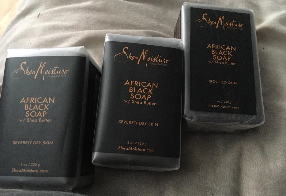 3 Shea Moisture African Black Soap with Shea Butter severely dry troubled skin - Image 1 of 1