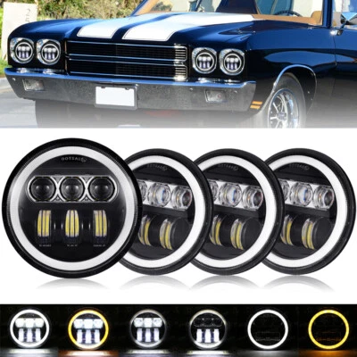 4pcs Chrome 5.75 inch LED Headlight Hi-Lo Beam For - Image 1 of 4