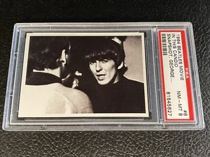 PSA 8 George Harrison Rookie Card 1964 The Beatles Movie #8 Topps John Lennon - Picture 1 of 3
