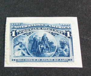 US Stamp Scott# 230 Columbus in Sight of Land 1893 Mint on paper JH1 - Picture 1 of 1