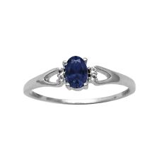 7x5MM Oval Blue Sapphire 925 Sterling Silver Solitaire Women Ring Gift For Her