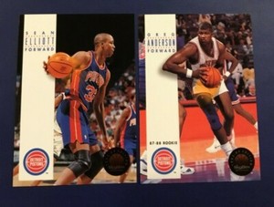 1993-1994 Skybox Premium #219 #220 SEAN ELLIOTT & GREG ANDERSON Lot Pistons 