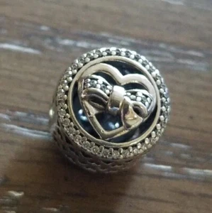 New Authentic Pandora Sterling Silver LOVING TIES Friendship Charm  #792146CZ - Picture 1 of 4