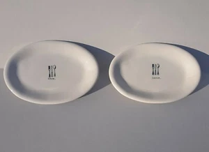 RAE DUNN Ceramic Oval Appetizer Plates Savor Chow Artisan Magenta VTG Lot of 2  - Picture 1 of 10