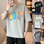 Essential Summer Wear Men's Loose Fit O Neck T Shirt with Printed Design