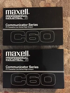 NEW (2) Maxell Professional Communicator Series C60 Cassette Tape Hi Low Noise - Picture 1 of 4