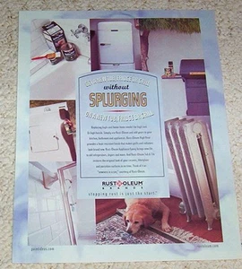 2003 Anzeigenseite - Rust-Oleum Sprühfarbe -ohne Spritzen - Hundedruck Werbung - Bild 1 von 1