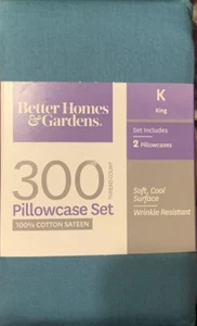 Better Homes and Gardens Standard Pillowcase Set - Cool Water, Brand New, Excnt - Picture 1 of 5