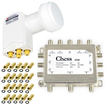 Chess Multischalter 5/8 + Opticum Quattro LNB Sat Multiswitch 4K HD 8 Teilnehmer - Bild 1 von 4