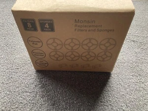 8 Filtri Monsin Filtro di Ricambio e 4 Spugne Filtri Fontana Acqua Gatto - Foto 1 di 3