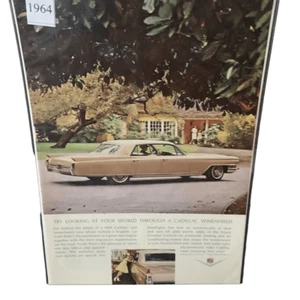 Vintage 1964 Cadillac Through A Cadillac Windshield Ad Advertisement - Picture 1 of 4