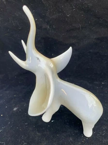 Elephant Figurine Gray Hollobaza Hungary Trunk Up Ears Out 1834 16 Vintage MCM - Picture 1 of 7