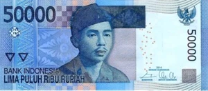 2014 Circulated Banknote 50000 Rupiah Indonesia. Single 50k Indonesian Rupiah - Picture 1 of 2