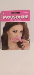 FAKE MOUSTACHE - rosa selbstklebend, NEU - Bild 1 von 2