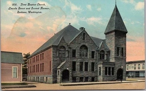 1913 SPOKANE Washington Postcard "First Baptist Church, Lincoln St. & 2nd Ave." - Picture 1 of 2