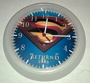 2006 Superman Returns Quartz Wall Clock 8" Round Collectible Brandon Routh IKEA - Picture 1 of 6