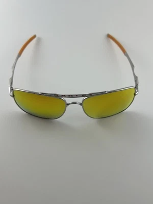 Oakley Deviation 抛光镀铬火铱镜头 OO4061-03 橙色图标 全新 — 第 1/4 张图片