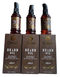 3 X Gabri Professional Beard Argan Oil 75ml Nourish & Condition for better Beard - Picture 1 of 4