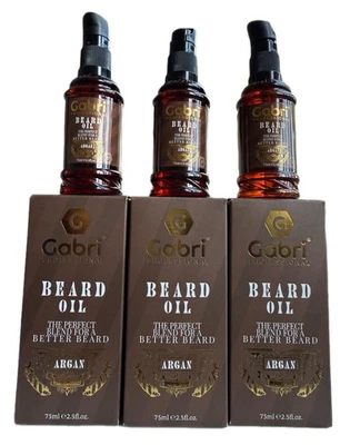 3 X Gabri Professional Beard Argan Oil 75ml Nourish & Condition for better Beard - Image 1 of 4