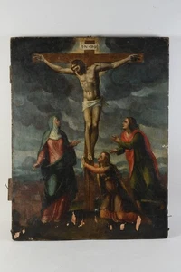 N89F83- Altmeister Gemälde Kreuzigungsgruppe um 1800 - Picture 1 of 12