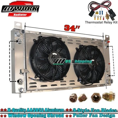 Radiator Shroud Fan+Relay Fits GMC Sierra 1500 2500 3500 HD Chevy Suburban Tahoe — 第 1/4 张图片