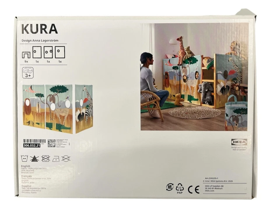 Nueva cortina de cama IKEA KURA multicolor/animales en la sabana 306.032.21 Foto 1 de 1