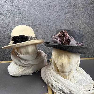 Шерстяной Cloche шляпа лот, Betmar Street Smart, Toucan Нью-Йорк Лос-Анджелес, цветочный - Изображение 1 из 4