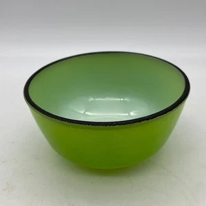 Anchor Hocking Fire King Ware Bowl 5" Inch Green & White Milk Glass Cereal Bowl - Bild 1 von 4